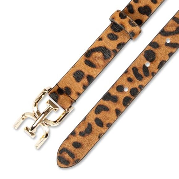 Skinny Logo Buckle Belt Adjustable Loop Fashion Trouser Accessory - Picture 6 of 8